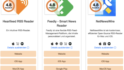 RSS-Verzeichnis.de listet die Top 100 RSS-Reader